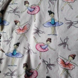 Ballerina acid-wash look fleece blanket. Hand tied.